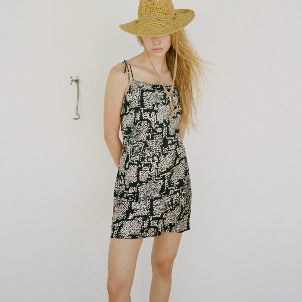 Zara Snake Print Satin Effect Mini Dress